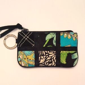 Vera Bradley Green Patchwork Geometric Pouch Coin  Card Holder